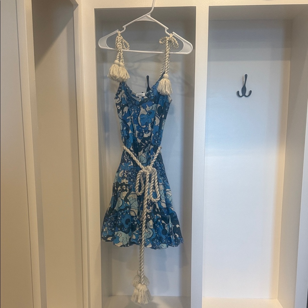 Rhode Blue Floral Dress with Rope Straps